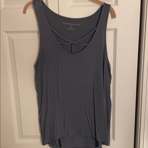 Aeropostale Flowy Purple-Gray Wide-Strap Tanktop